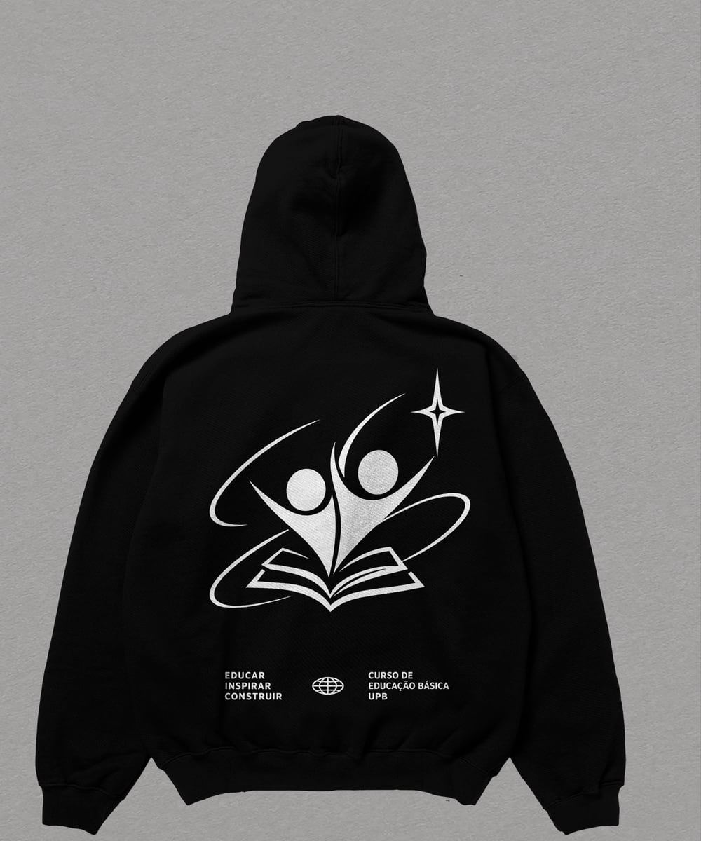 Hoodie Educação Básica preta — costas