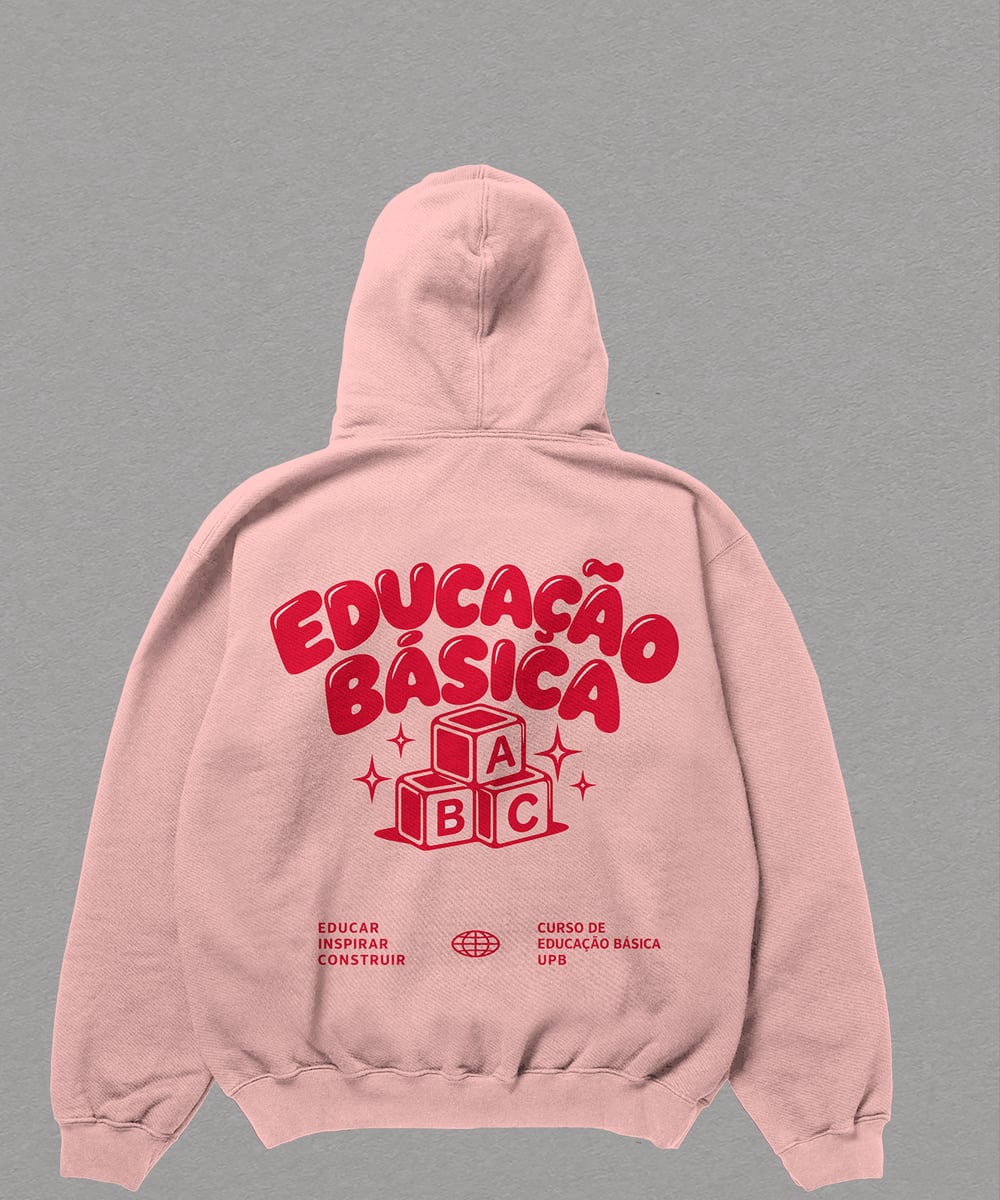 Hoodie Educação Básica rosa — costas
