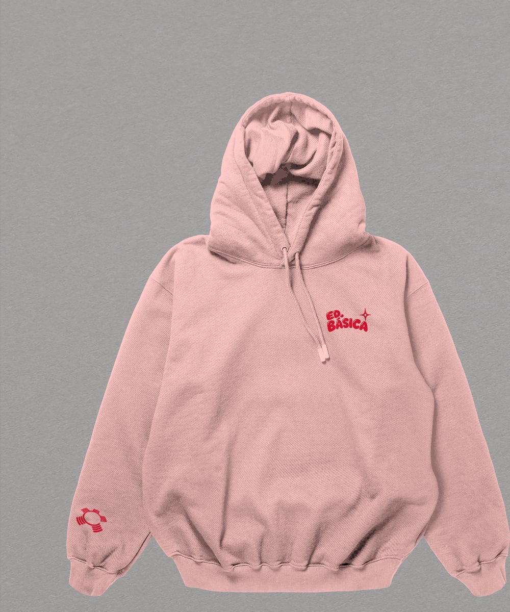 Hoodie Educação Básica rosa — frente