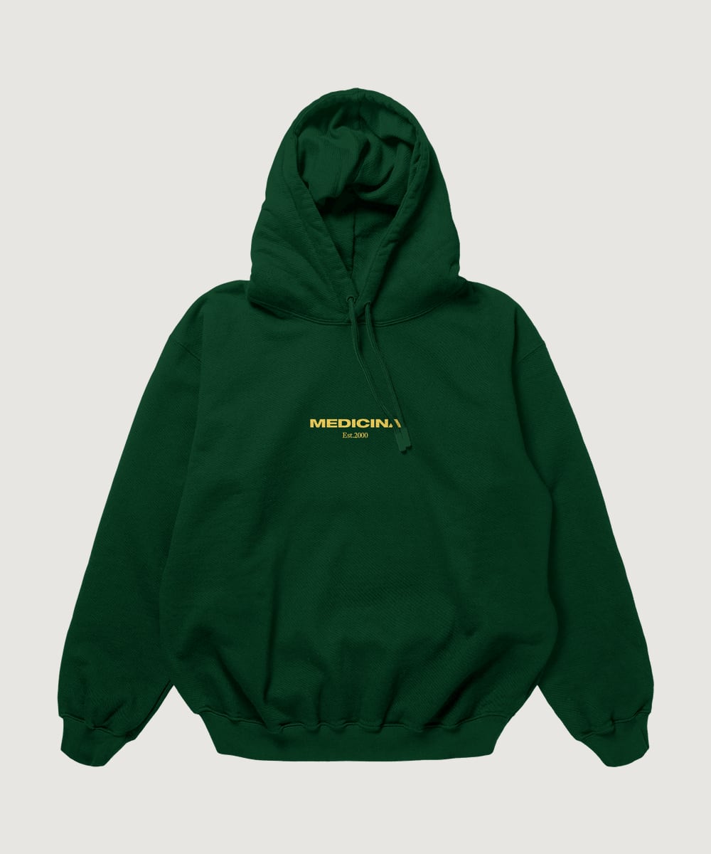 Green Medicina hoodie — front